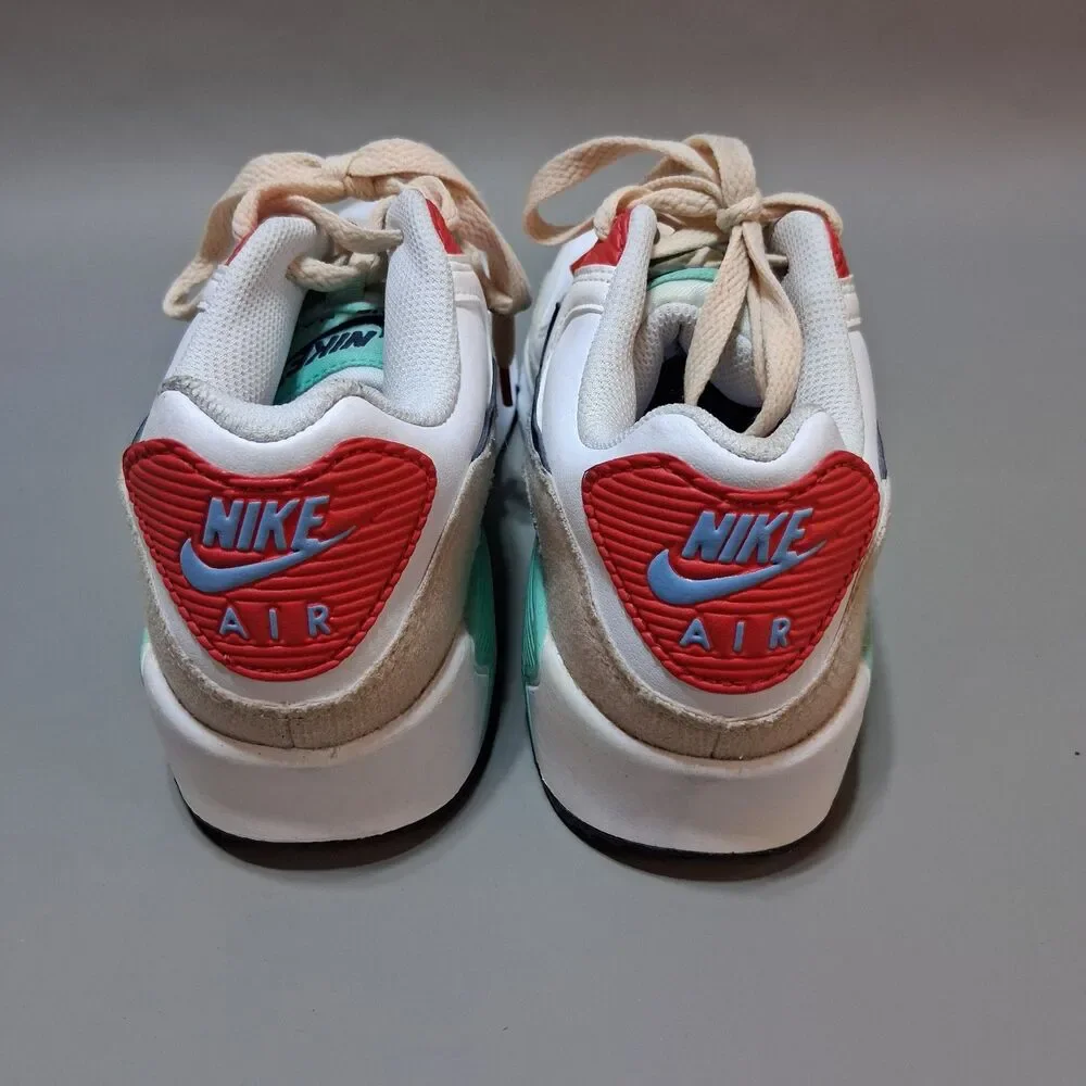 Nike Air Max 90 GS White Multi-Color Sneaker Youth 5.5Y Womens 7 DZ2888-100